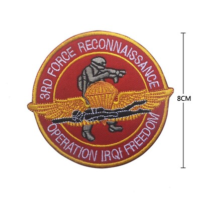 #ad PJ 3RD FORCE RECONNAISSANCE OPERATION IRQI FREEDOM TACTICAL HOOK PATCH BADGE RED