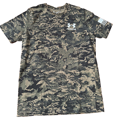 #ad Under Armour Men#x27;s UA Freedom Barren Camo Short Sleeve Tee T Shirt Med US Flag