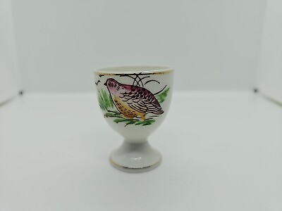 #ad Vintage Handpainted Robin Bird Egg Cup Japan