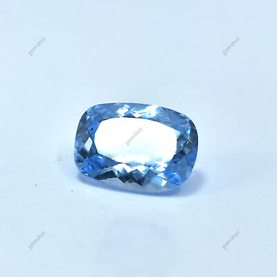 #ad 5.60 Ct Natural Sapphire Light Blue Cushion Shape Loose Gemstone CERTIFIED