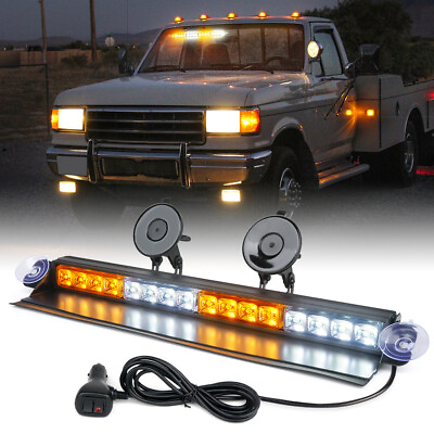 #ad Xprite 16#x27;#x27; LED Strobe Lights Bar Car Truck Windshield Emergency Warning Advisor