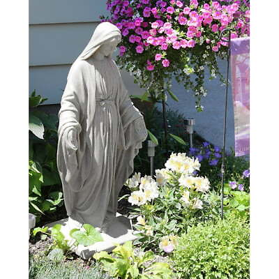#ad 34quot; Virgin Mary Garden Statue Granite Resin Lightweight Outdoor Garden Yard NEW