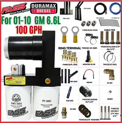 #ad FASS Titanium Series Diesel Fuel Lift Pump 100GPH for 2001 2010 GM Duramax 6.6L