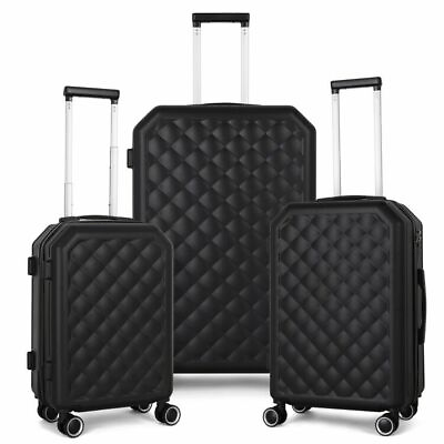 #ad #ad Luggage 3 Piece Set Trolley Suitcase Spinner Hardshell Lightweight 20 24 28quot;