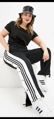 #ad Adidas Womens Adicolor Classics Adibreak Track Pants 4X Black White