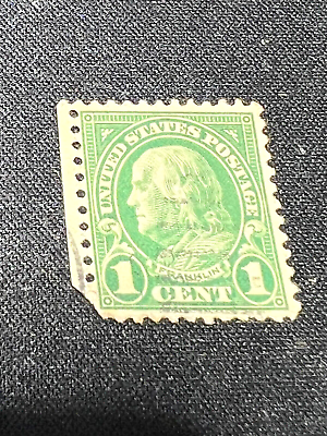 #ad BEN FRANKLIN US Postage 1 Cent Stamp Green EXTREMELY RARE USED STAMP
