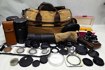 #ad Photography Lot Lens Cases Parts Filters Adapter Rings Tele Wide Bag