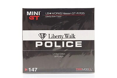 #ad #ad TSM Mini GT 1:64 LB Works Nissan GT R R35 Liberty Walk Police #147