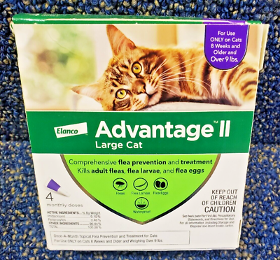 #ad Advantage II for cats over 9 lbs. Flea Treatment EPA. Approved 4 Doses