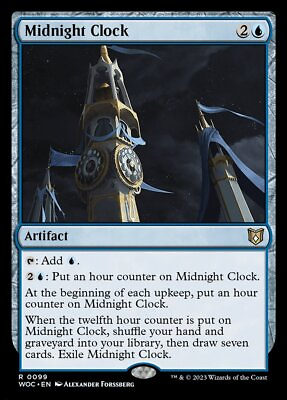 #ad 4x Midnight Clock NM Wilds of Eldraine Commander SPARROW MAGIC