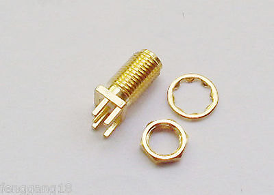 #ad 5x SMA Female Jack with Nut edge mount PC Board PCB receptacle Adapter Connector