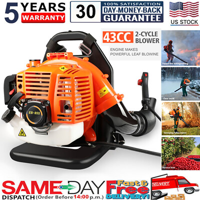 #ad Backpack Leaf Blower Gas Powered Snow Blower 665CFM 43CC 2 Stroke 280MPH 3HP
