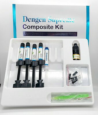 #ad #ad Dengen Radiopaque Light Cured Nano Hybrid Composite Dental Kit 4x4gm
