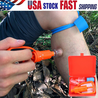 #ad #ad Outdoor Emergency Venom Extractor Pump First Aid Safety Snake Bite Tool Kit USA