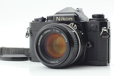 #ad Near MINT Nikon FE SLR 35mm Film Camera Black Nikkor Ai 50mm f1.4 Lens JAPAN