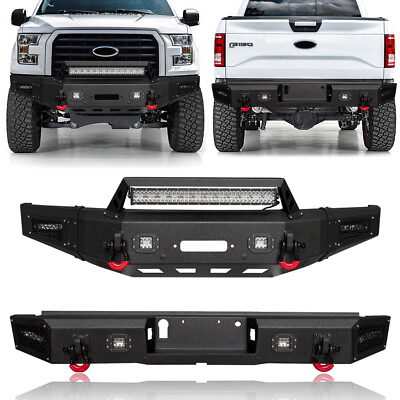 #ad LUYWTE Front Rear Bumper Fits 2015 2016 2017 Ford F150 Pickup with Winch Seat