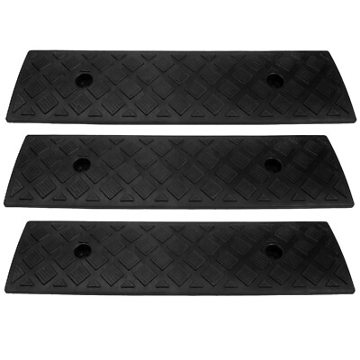 #ad 3PCS Loading Rubber Curb Ramp Driveway Ramps Heavy Duty Weight Ramp Kerb Ramps