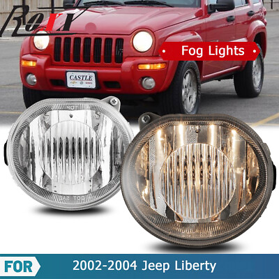 #ad #ad Fog Lights for 02 04 Jeep Liberty Clear Driving Bumper Front Lamp Bulbs Set
