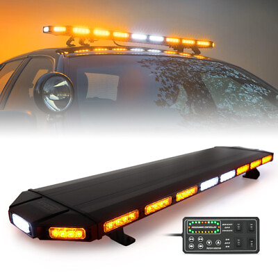 Xprite 48quot; Rooftop Low Profile LED Strobe Light Bar Emergency Safety Beacon Lamp