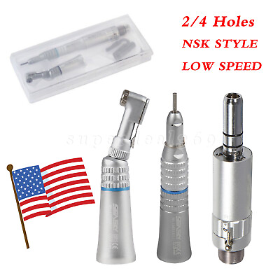#ad NSK Style Dental Slow Low Speed Handpiece Straight Contra Angle Air Motor 2 4H