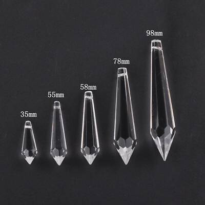#ad 35 55 58 78 98mm Clear Teardrop Faceted Crystal Glass Loose Beads Pendant 2 5