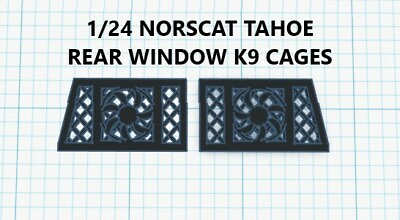 #ad 1 24 Norscot Tahoe Police Rear Window K9 Cages Lights Diorama