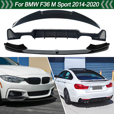 #ad Fit For 2014 2020 BMW F36 M Sport Bumper Splitter Lip Diffuser Spoiler Body Kits