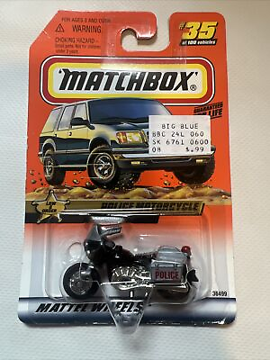 #ad Matchbox 1 64 Diecast Law amp; Order Black Police Motorcycle E2