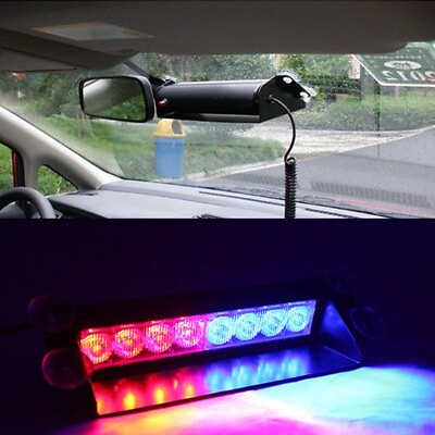 #ad Car Police Lights LED Strobe Light Red Blue Yellow White Signal Lamps Flash Dash