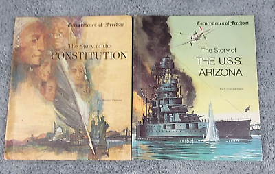 #ad Cornerstones of Freedom Book Lot of 2 The Story Of The Constitution USS Arizona