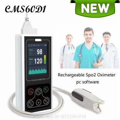 #ad Rechargeable Spo2 Pulse Oximeter Blood Oxygen PR PI Monitor PC Software Alarm