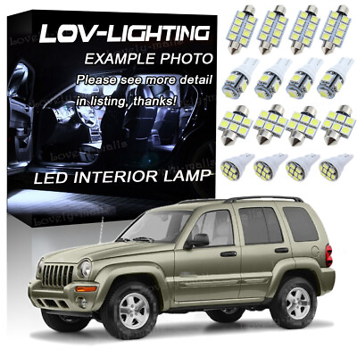 #ad For 2004 2005 2006 2007 Jeep Liberty LED Lights Interior Package Kit WHITE 10x