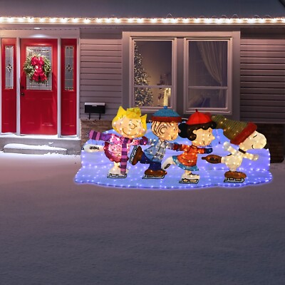 Peanuts Gang Ice Skating 32quot; 3D LED A Charlie Brown Christmas Decor