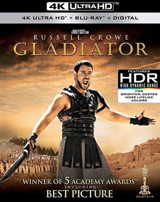 #ad Gladiator New 4K UHD Blu ray With Blu Ray 4K Mastering Ac 3 Dolby Digital