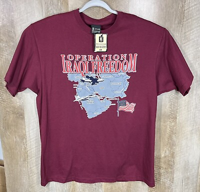 #ad Vintage Operation Iraqi Freedom Adult XL Burgundy T Shirt Gear For Sports NEW