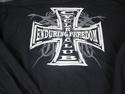 #ad Enduring Freedom Motorcycle Club Afghanistan Shirt Large Black Biker US Military