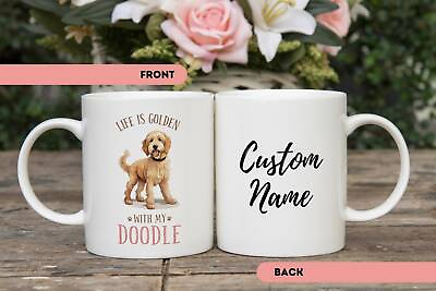 #ad Golden Doodle Dog Custom Name Mug Golden Doodle Mug Dog Mom Gift Dog Dad Gift Pe