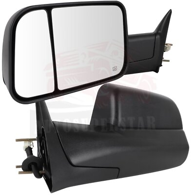 #ad Pair Side Mirrors Power Heated Tow For Dodge Ram 1500 2500 3500 Truck Power
