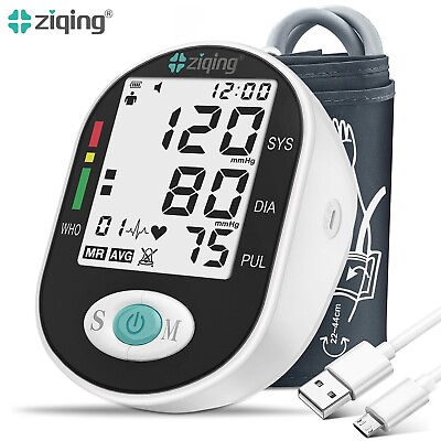 #ad Digital Blood Pressure Monitor Upper Arm Heart Rate Machine BP Large Cuff