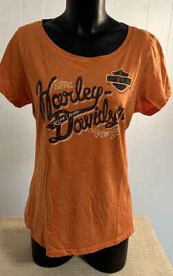 #ad #ad Harley Davidson Women’s Orange T Shirt Size XL