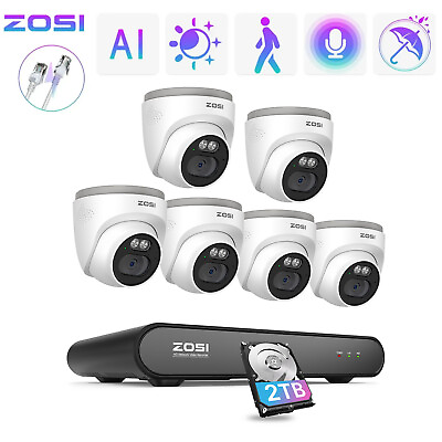 #ad ZOSI 8CH 3K NVR 4MP 2.5K PoE IP Security Alarm Playback Camera System Wide Angle