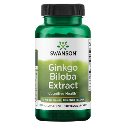 #ad Swanson Standardized Ginkgo Biloba Extract Vegetable Capsules 120 mg 100 Count