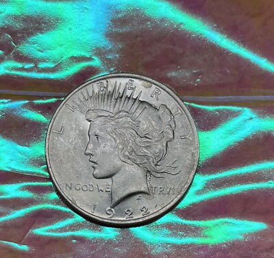 #ad 1922 P Peace Dollar BU 90% Silver US Coin