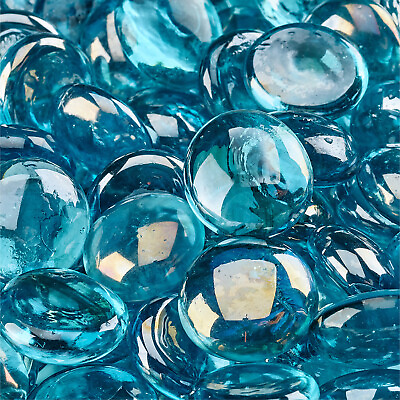 #ad Tahitian Blue Semi Reflective Fire Glass Beads for Indoor and Outdoor Fire Pits