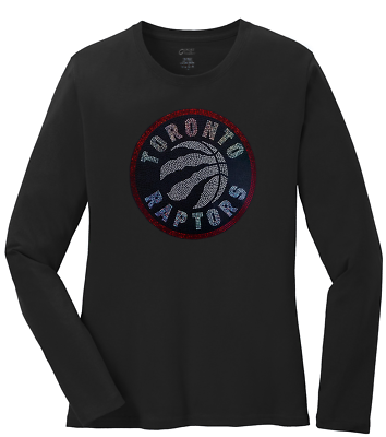 #ad Women#x27;s Toronto Raptors Ladies Long Sleeve T Shirt Bling Shirt Size S 4X
