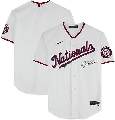 #ad Dylan Crews Washington Nationals Signed White Nike Replica Jersey on Front