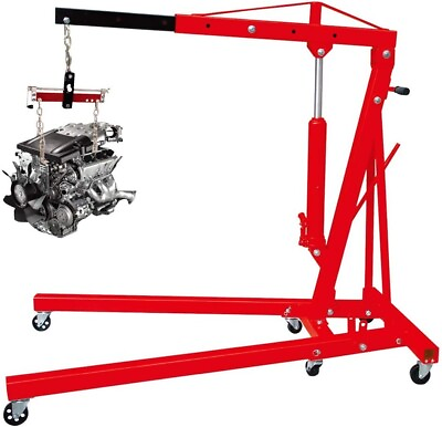 #ad Heavy Duty Engine Hoist Leveler Cherry Picker Shop Crane Load Lift Tool 1500 Lbs
