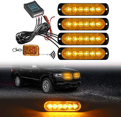 #ad #ad 4in1 24LED Car Police Strobe Flash Light Dash Emergency Warning Lamp Amber US