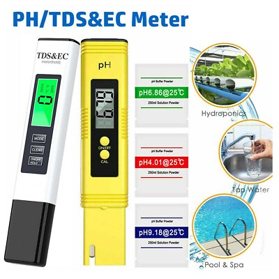 #ad Digital Ph Meter TDS Tester Aquarium Pool Hydroponic Water Monitor 0 9999 PPM