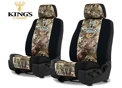 #ad KINGS CAMO FRONT UNIVERSAL FIT SEAT COVERS for a pair of Low Back Bucket Seats